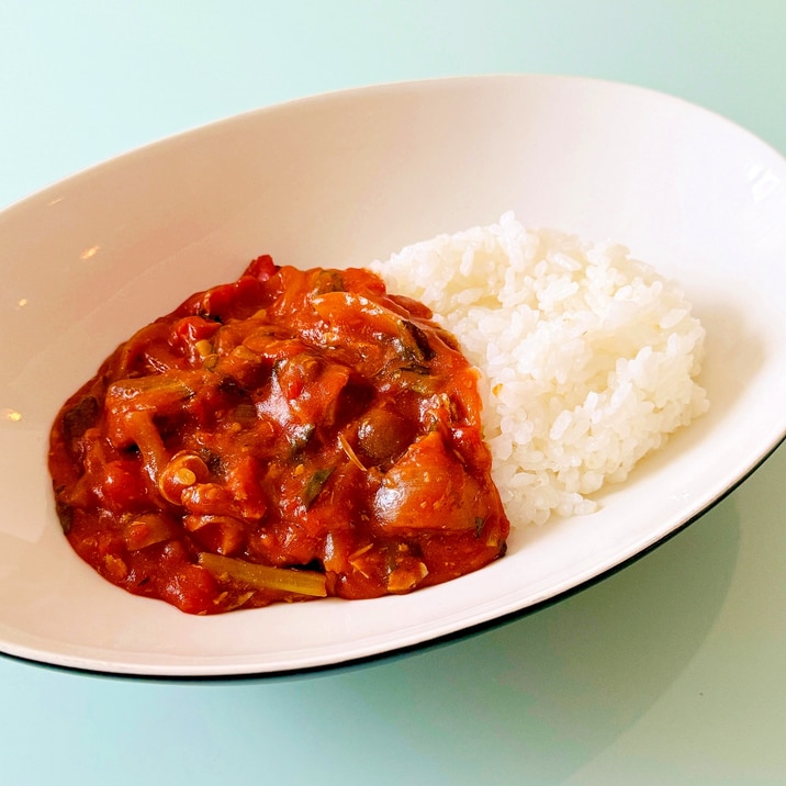 【簡単】無水!サバ缶トマト缶カレー【ル・クルーゼ】